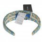 BLUE GOLD BROCADE SILK HEADBAND