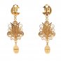 GOLD BLACK CRYSTAL SICILY DANGLING CLIP ON EARRING