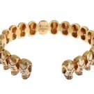 GOLD PLATED SKULL 925 SILVER BANGLE BRACELET