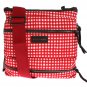 RED DENIM LEATHER CROSSBODY MESSENGER SHOULDER BAG