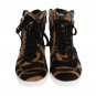 BROWN BLACK PONY HAIR HIGH SNEAKERS