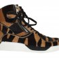 BROWN BLACK PONY HAIR HIGH SNEAKERS