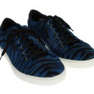 BLUE BLACK LEATHER CALF HAIR SNEAKERS