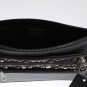 GRAY BROWN LEATHER STUDDED WRISTLET BAG ORGANIZER