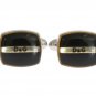 BLACK SILVER BRASS CUFFLINKS
