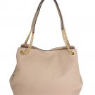 BEIGE JET SET LEATHER TOTE HANDBAG