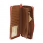 RED GREENWICH CONTINENTAL LEATHER WALLET