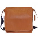 BROWN LEATHER HERITAGE WEB BAG