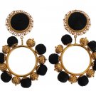 BLACK GOLD BRASS NATALE CLIPON EARRING