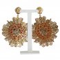 RED HEART GOLD BRASS CLIPON EARRING