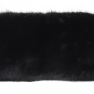 BLACK CRYSTAL MINK FUR LEATHER CLUTCH BAG