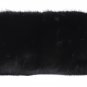 BLACK CRYSTAL MINK FUR LEATHER CLUTCH BAG