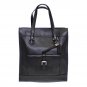 BLACK CHARLIE SADDLE LEATHER LARGE TOTE BAG