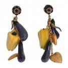 GOLD BRASS AUBERGINE PAPRIKA EARRINGS GOLD BRASS AUBERGINE PAPRIKA EARRINGS