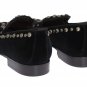 BLACK VELVET CROWN BEE STUDDED LOAFERS