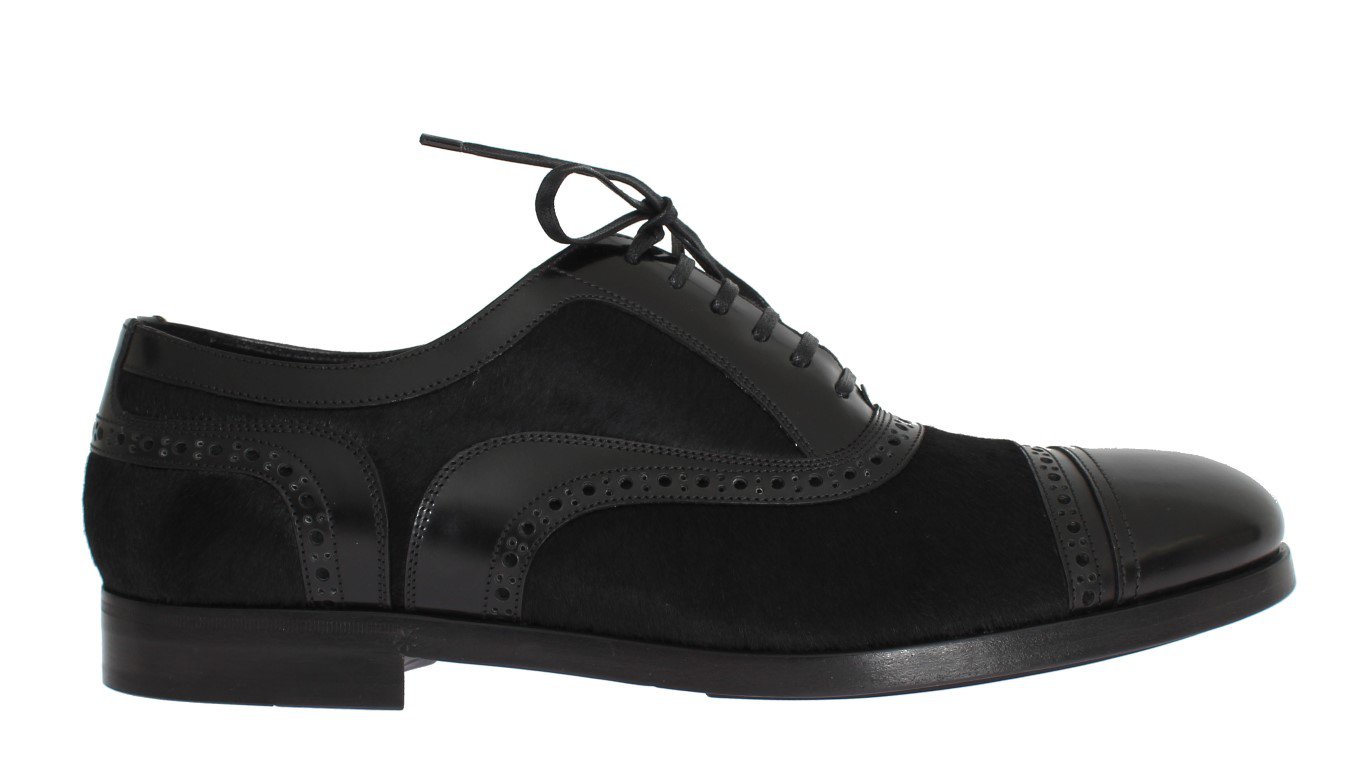 black pony hair shoes