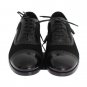 BLACK LEATHER PONY HAIR DERBY SHOES