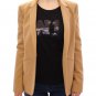 BEIGE ONE BUTTON BLAZER JACKET