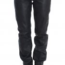 BLACK LEATHER LOOSE FIT PANTS
