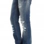 BLUE WASH COTTON BLEND SLIM FIT BOOTCUT JEANS
