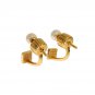 PEARL SCREW BACK CZ GOLD 925 SILVER EARRINGS
