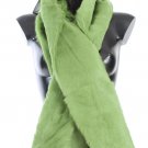 GREEN GOAT FUR LONG SCARF