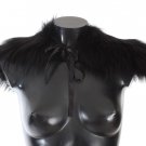 BLACK FOX FUR COLLAR SCARF