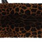 BLACK FUR LEOPARD PRINT SCARF