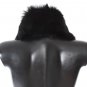 BLACK LAMBSKIN FUR SILK SCARF