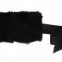 BLACK LAMBSKIN FUR SILK SCARF
