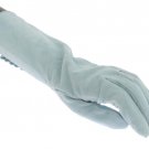 BLUE SUEDE ELBOW BUTTON GLOVES