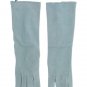 BLUE SUEDE ELBOW BUTTON GLOVES