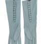 BLUE SUEDE ELBOW BUTTON GLOVES