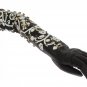 BLACK WHITE CRYSTAL LEATHER ELBOW GLOVES