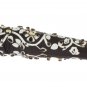 BLACK WHITE CRYSTAL LEATHER ELBOW GLOVES