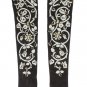 BLACK WHITE CRYSTAL LEATHER ELBOW GLOVES