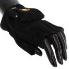 BLACK LEATHER FINGERLESS GLOVES