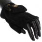 BLACK LEATHER FINGERLESS GLOVES