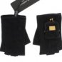 BLACK LEATHER FINGERLESS GLOVES