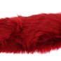 BROWN LEATHER RED FUR ELBOW GLOVES
