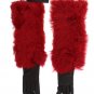 BROWN LEATHER RED FUR ELBOW GLOVES