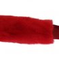 RED LEATHER MINK FUR ELBOW GLOVES