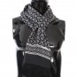 BLACK SILK PATTERN SCARF