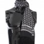 BLACK SILK PATTERN SCARF