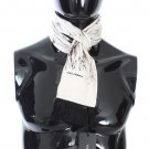 BEIGE SILK BIRD PATTERN SCARF