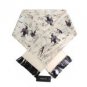 BEIGE SILK BIRD PATTERN SCARF