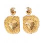 GOLD RED CRYSTAL SACRED HEART CLIP ON EARRING