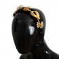 PURPLE VELVET GOLD BRASS PEARL CRYSTAL HEADBAND