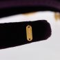 PURPLE VELVET GOLD BRASS PEARL CRYSTAL HEADBAND
