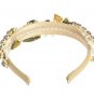 MULTICOLOR SILK FLORAL CRYSTAL RUNWAY HEADBAND HAIR DIADEM